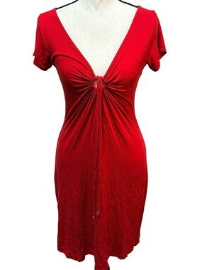 Express Red Ring Detail Mini Dress XS Y2K Bodycon 2007
